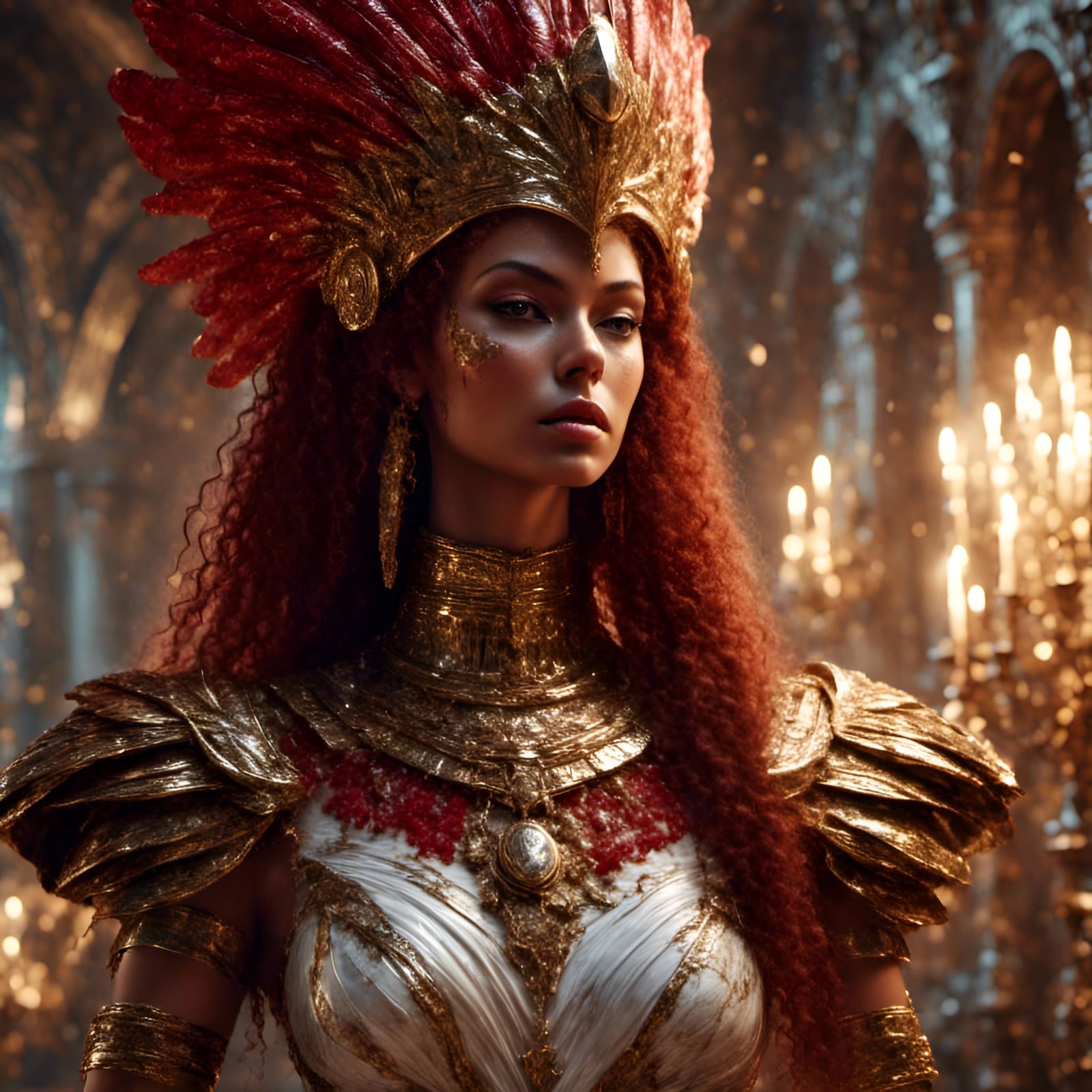 Pharaoh Woman in Gilded Armor