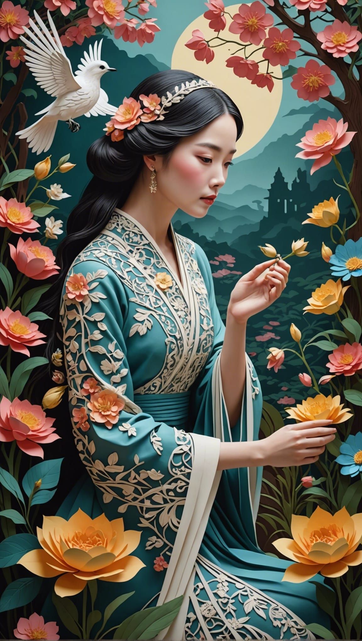 Mysterious Women in Paper-Cutting Art