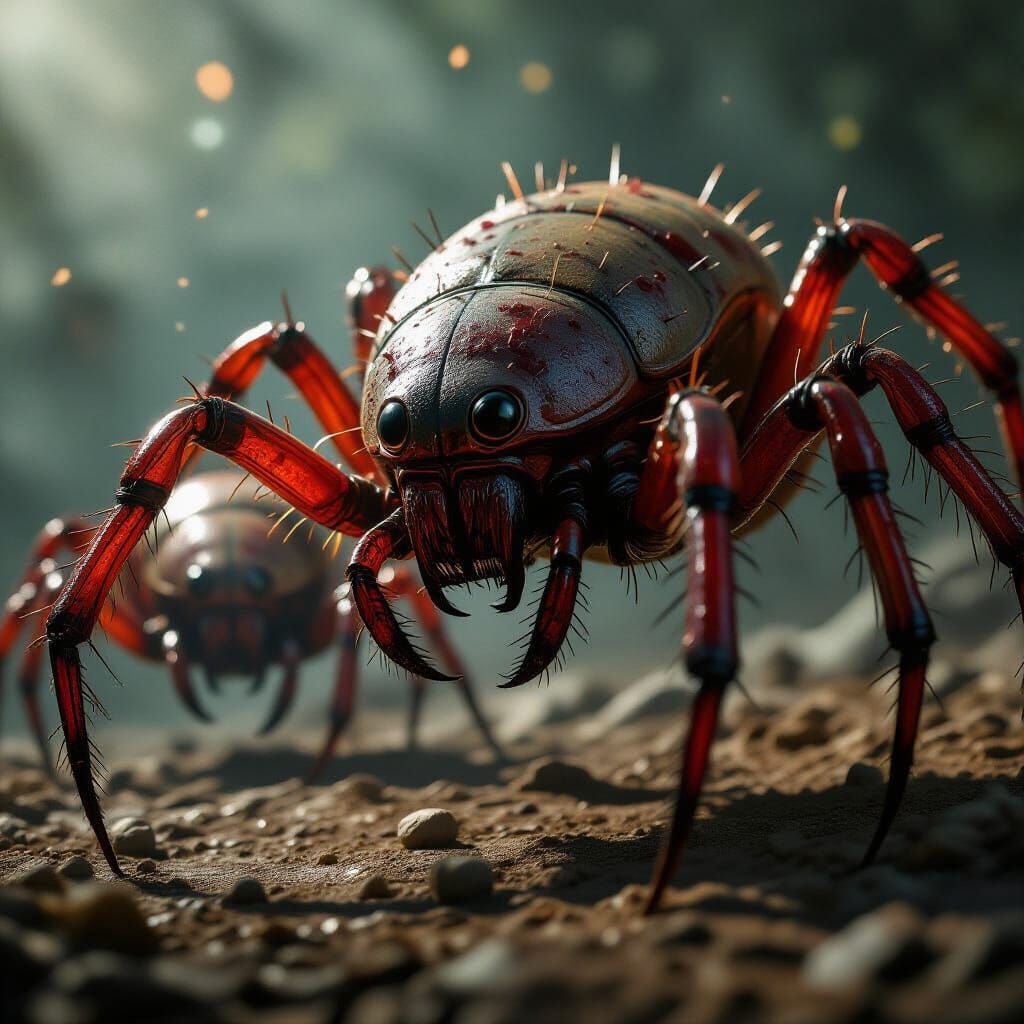 Horrifying Arachnoid Alien Parasites in Cinematic Film Still