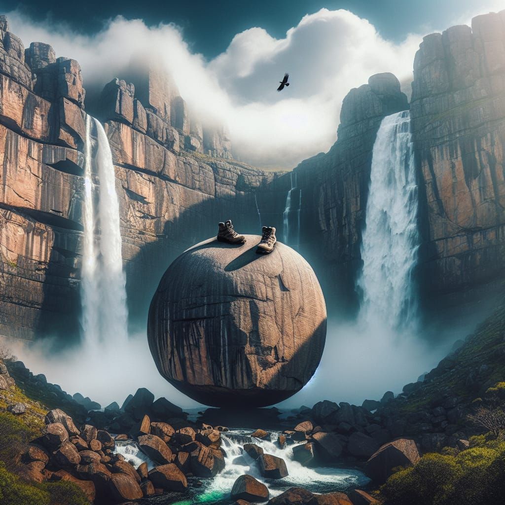 Majestic Mountain Landscape with Stone Arch