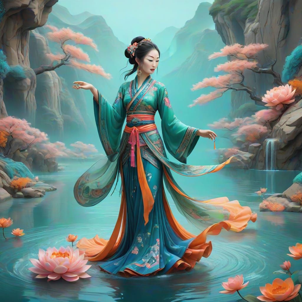 Ancient Chinese Beauty Dances on Water in Dunhuang-Inspired ...