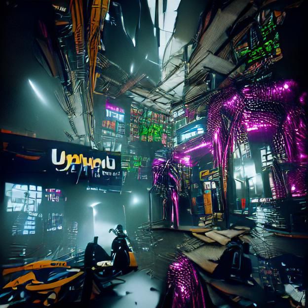 Cyberpunk Cityscape Rendered in Unreal Engine