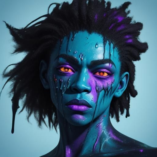 Teenage Monster Transformation Under the Moon as Basquiat Pa...