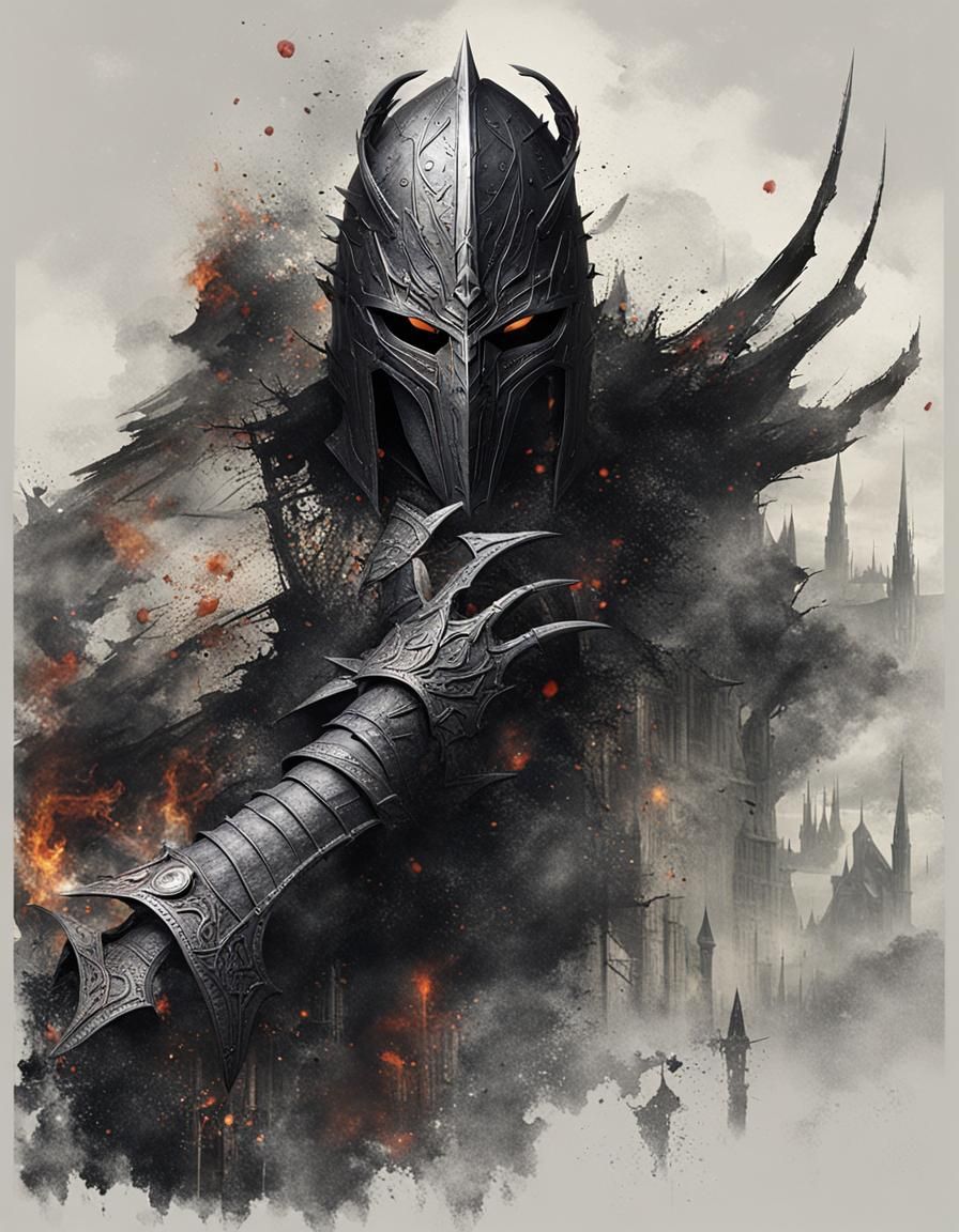 Sauron's Faceless Helmet: An Iconic Depiction