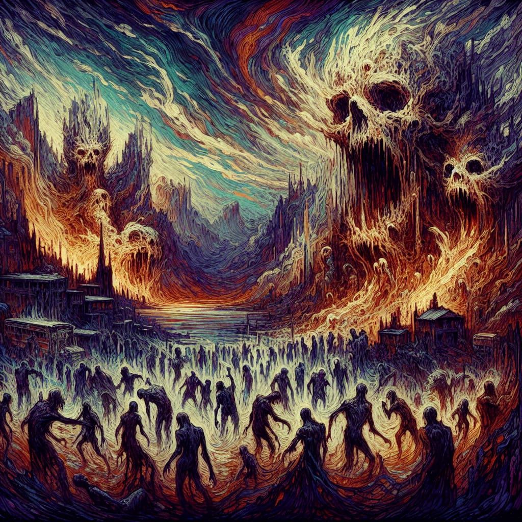 Grotesque Album Cover Art in Nightmarish Style