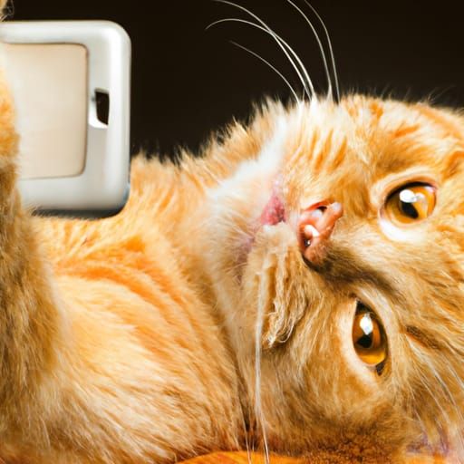Funny Cat Taking a Selfie with Phone