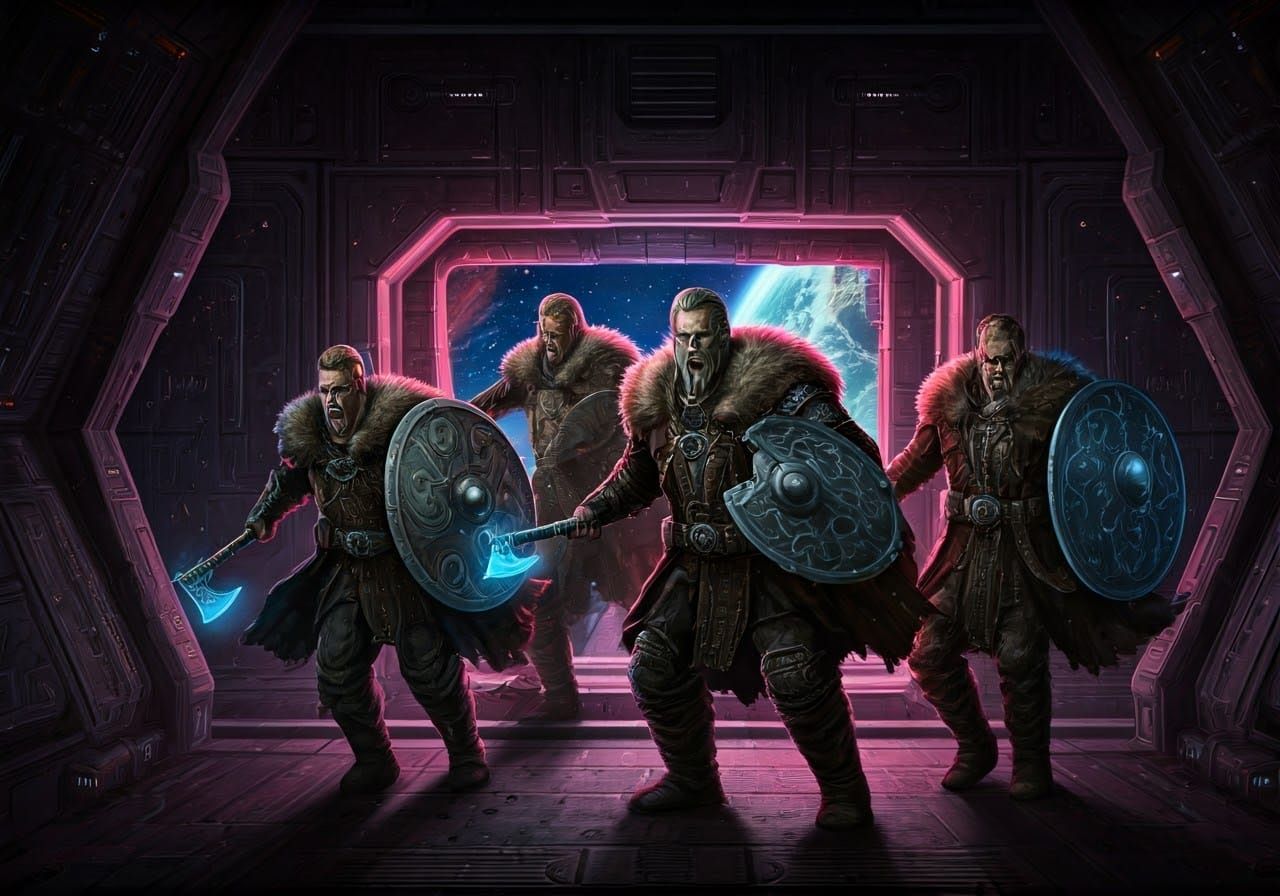 Space Vikings in Gritty Industrial Sci-Fi Style