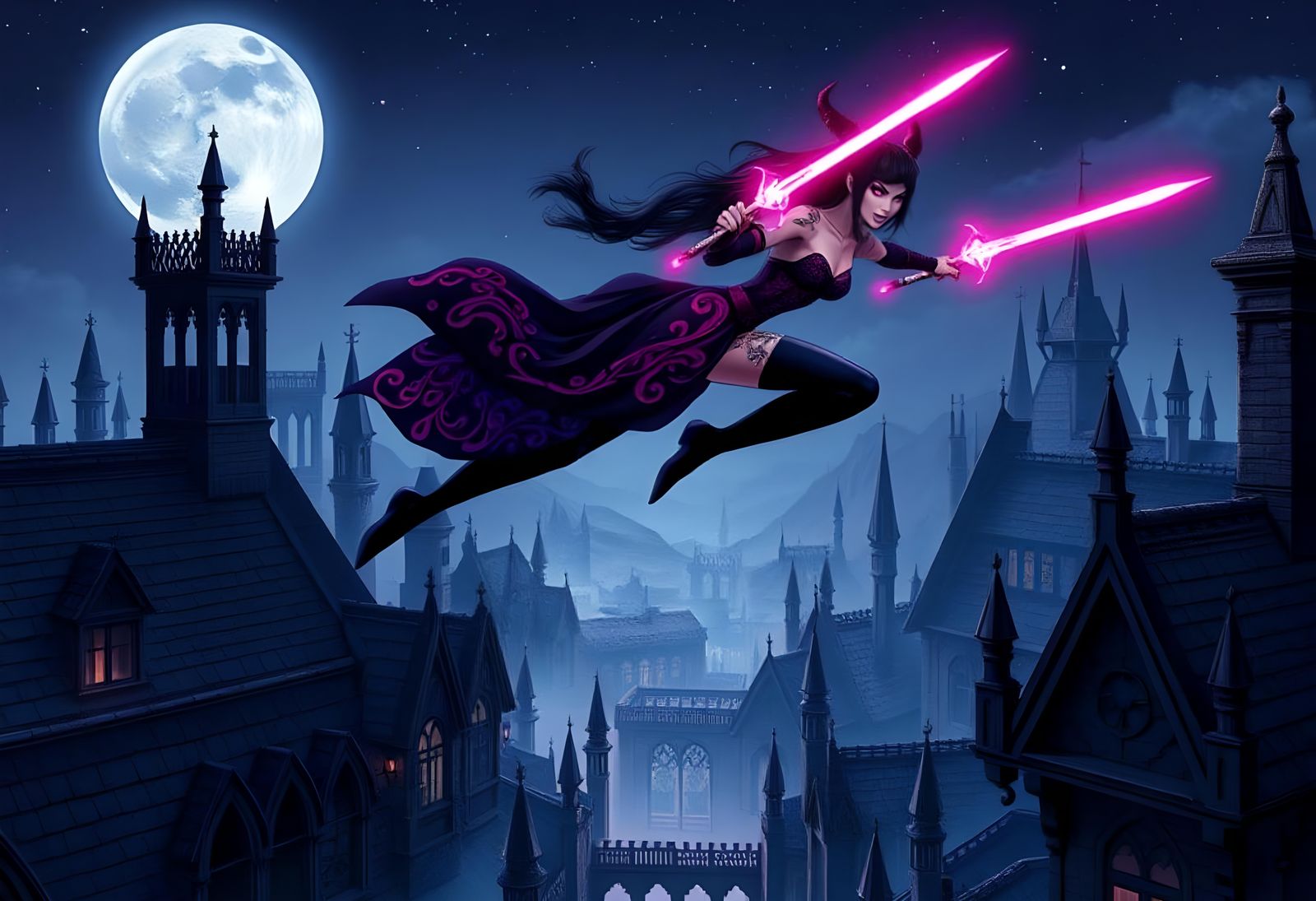 Psylocke as a Tiefling Soul-knife Rogue