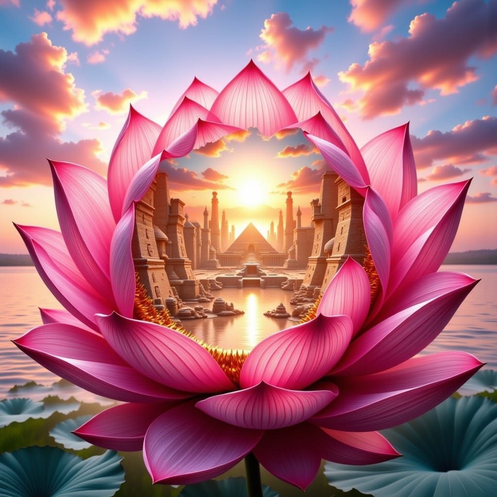 Lotus Flower Reveals Egyptian Desert Kingdom