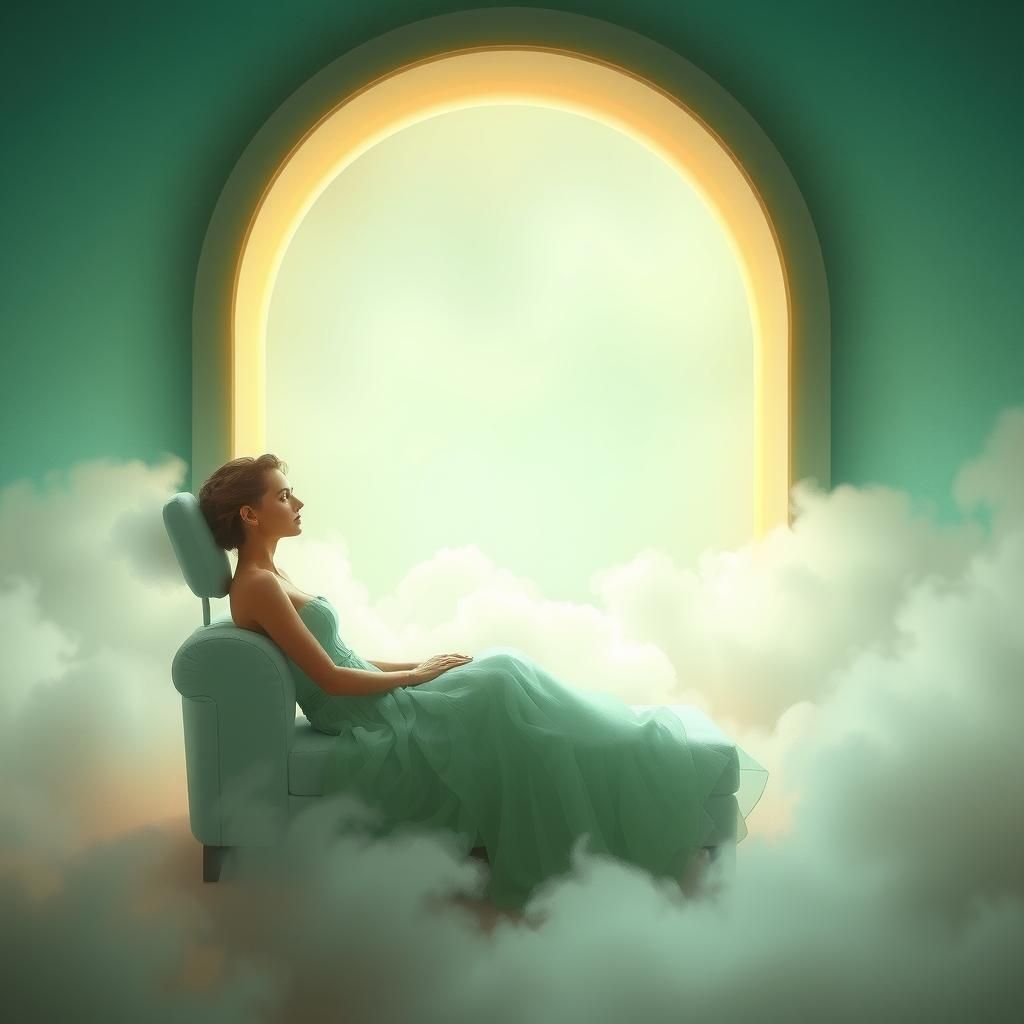 Ethereal Woman in AfterLife Waiting Room