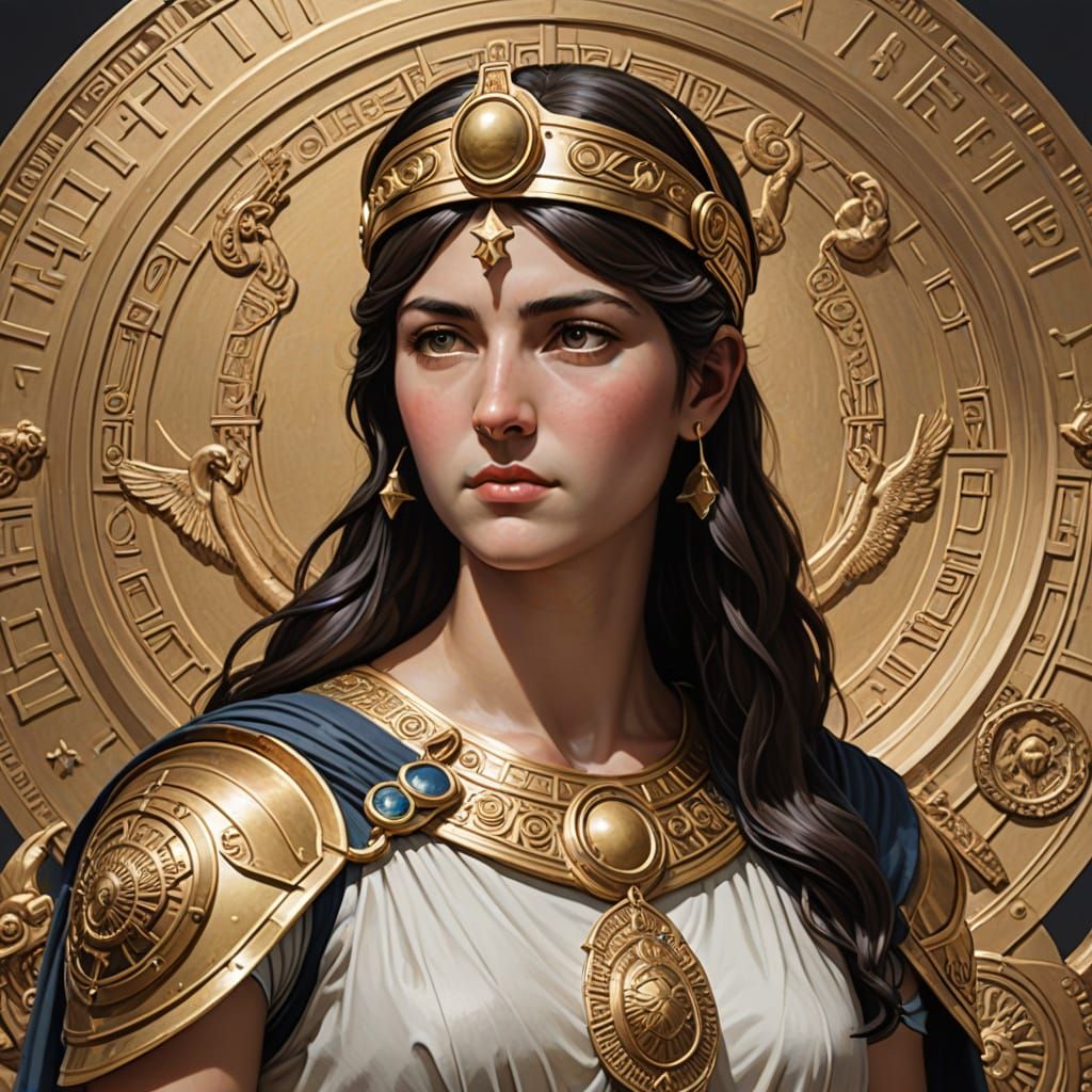Goddess of Wisdom in Ancient Greek Style