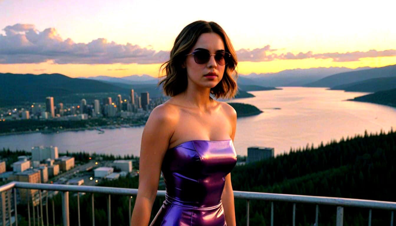 Ana in a Dramatic Purple Latex Gown, Anchorage Cinematic Sty...