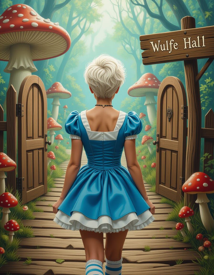 Alice in Wonderland Amazement: Oil Painting