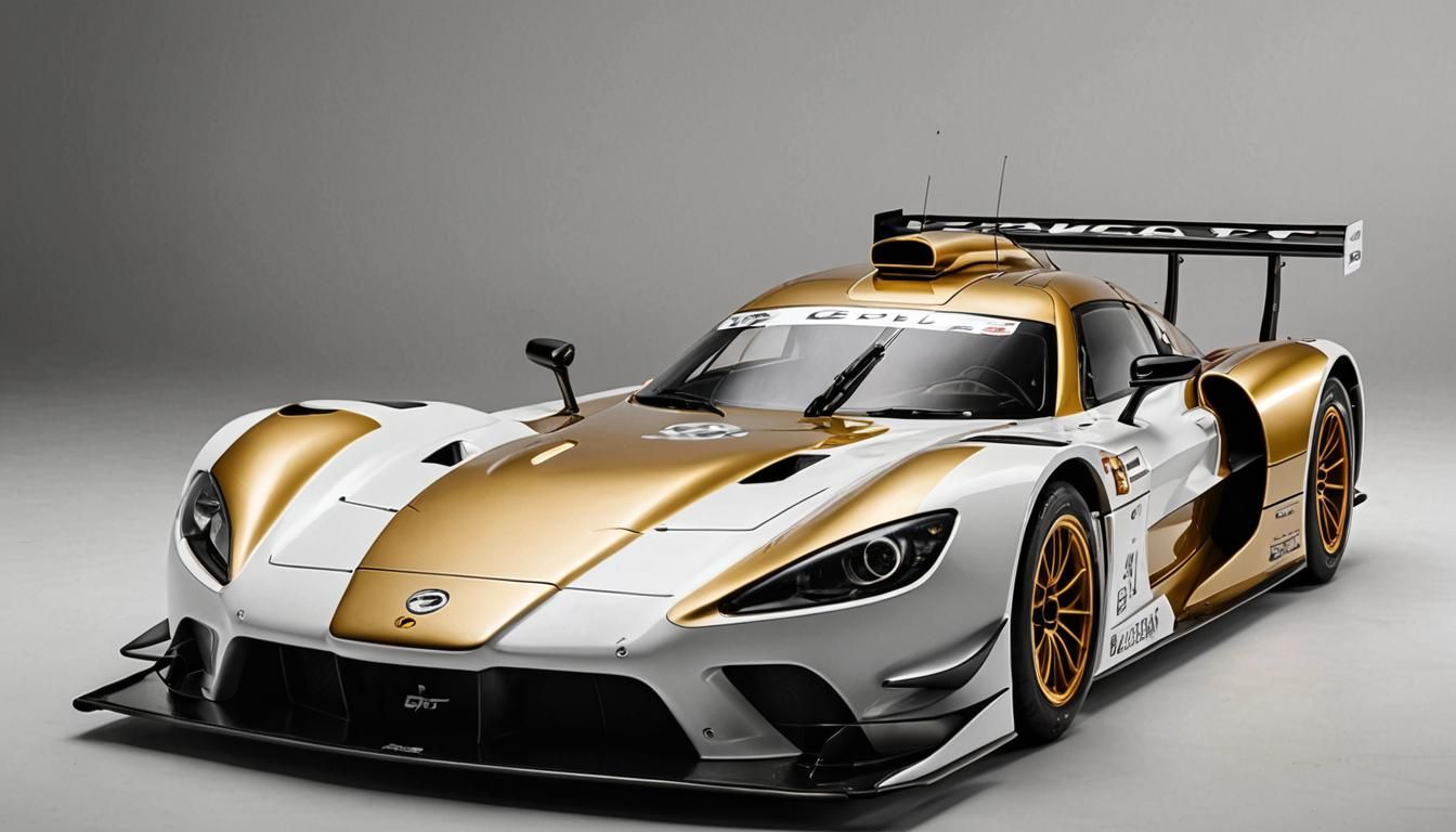 Futuristic Ginetta Akula GT1 Race Car, White Studio Shot