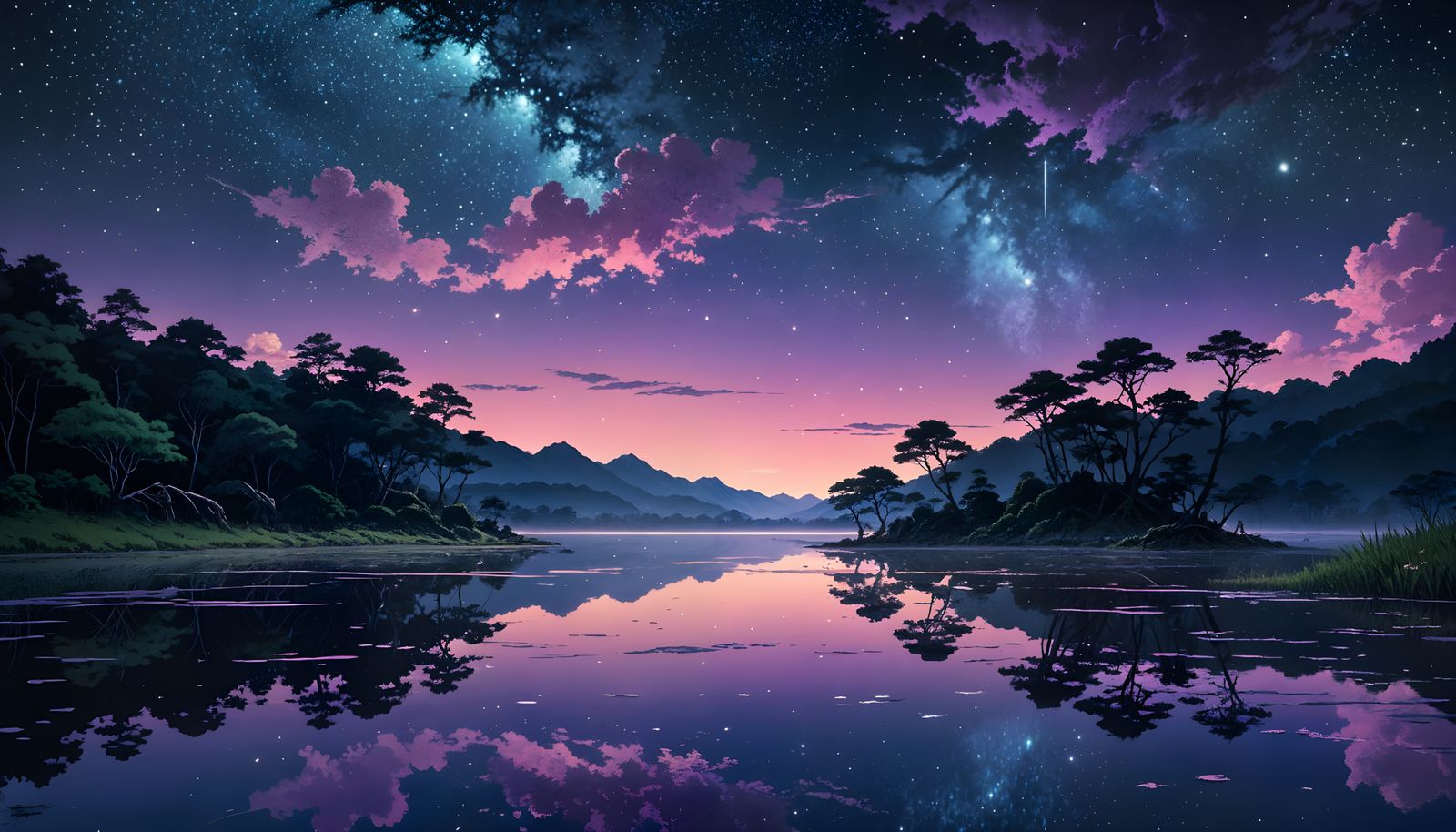 Enchanted Fantasy Prairie Under Starry Skies