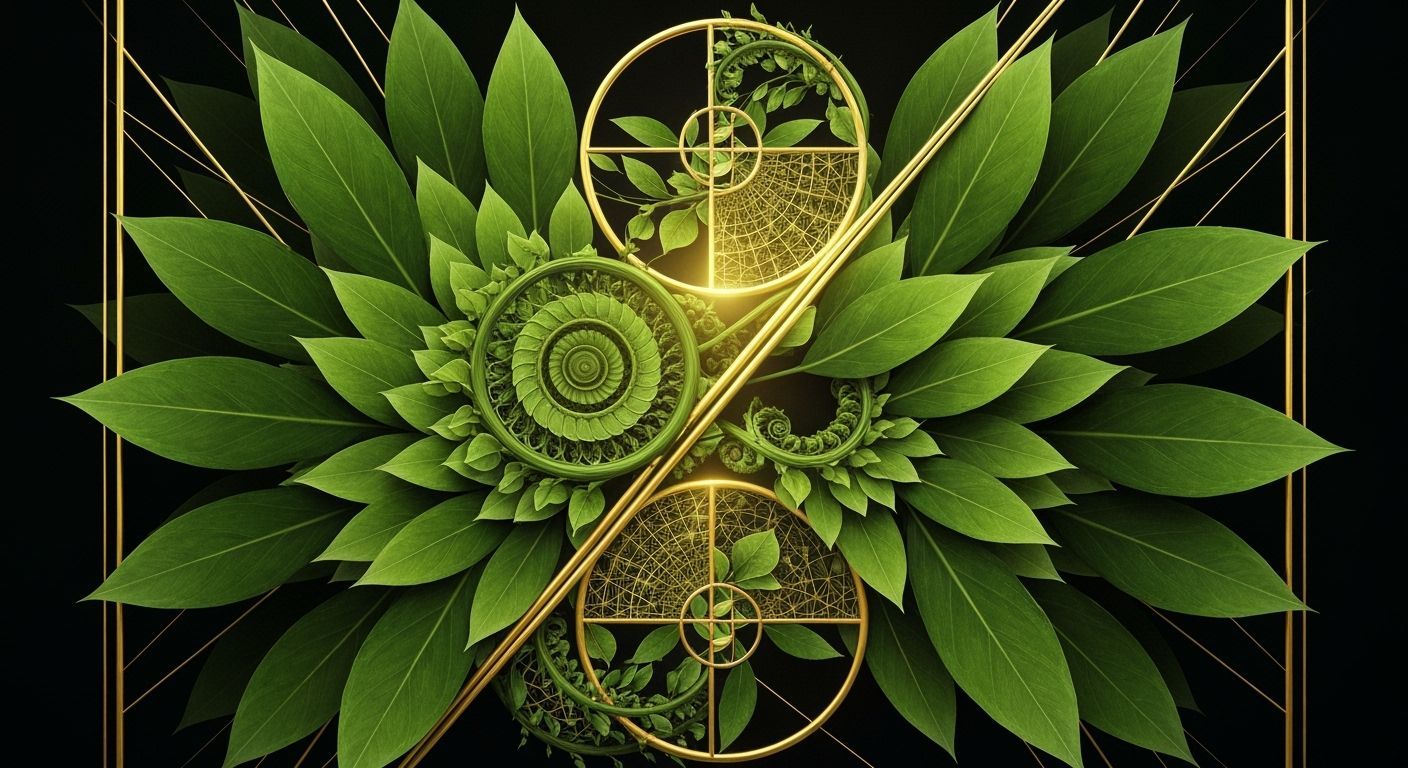 Botanical Geometry: Fibonacci Spirals in Photorealistic Styl...