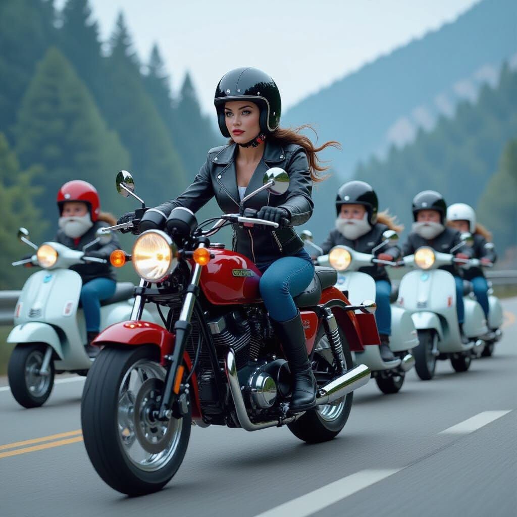 Snow White's Motorcycle Adventure in Disney Style