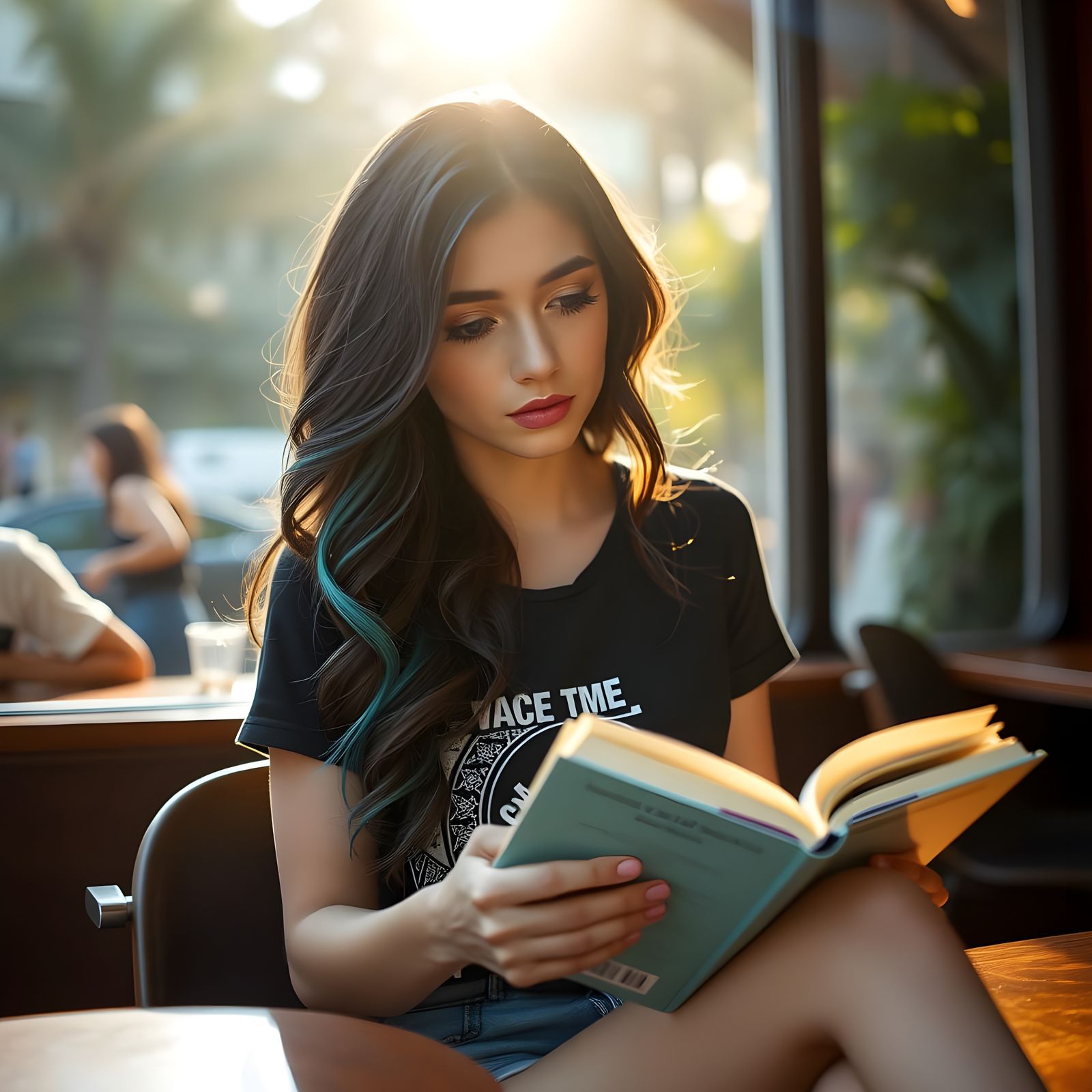 Ethereal Cafe Moment in Cinematic Style