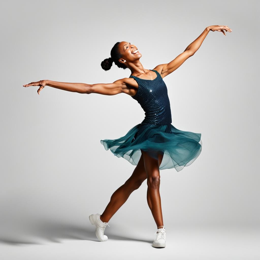 Lynn Dancing Silhouette on White Background