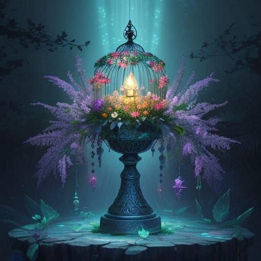 Magical Forest Birdcage Concept Art