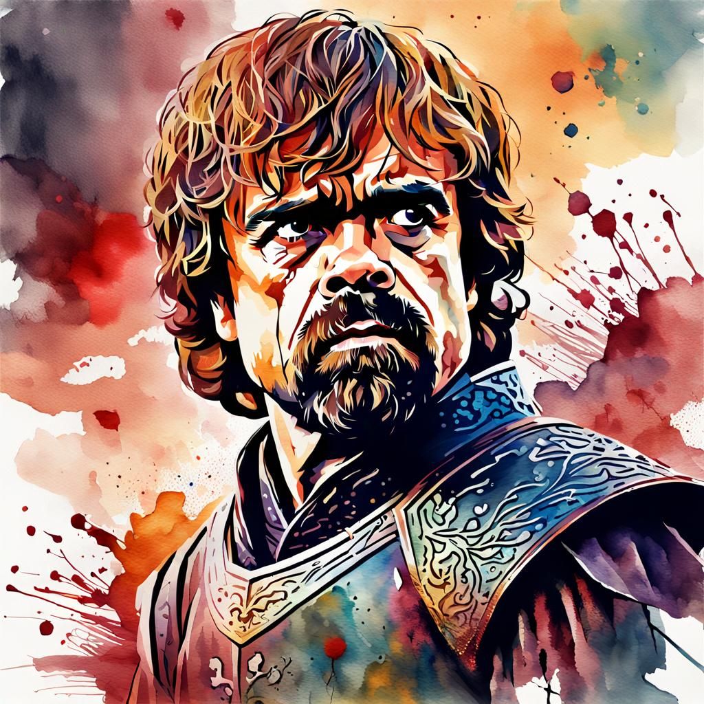 Tyrion Lannister Digital Watercolor Fantasy Art