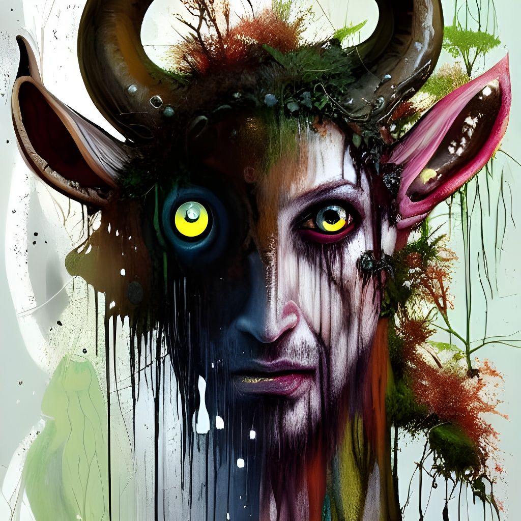 Glowing-Eyed Satyr Faun Hybrid: Digital Speedpaint