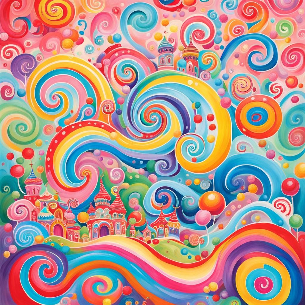 Vibrant Genie Emerges in Candyland Wonderland