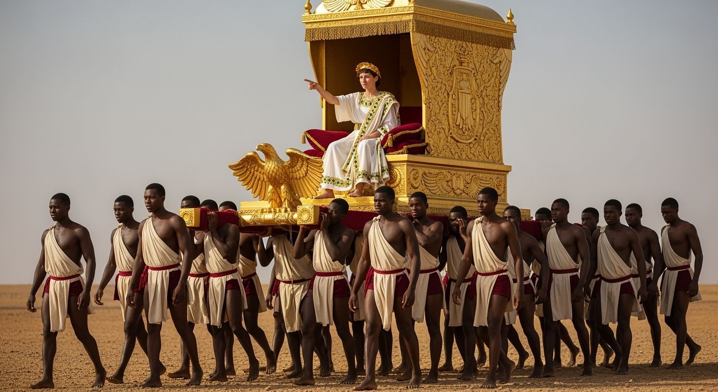 Roman Emperor on Imperial Sedan Throne