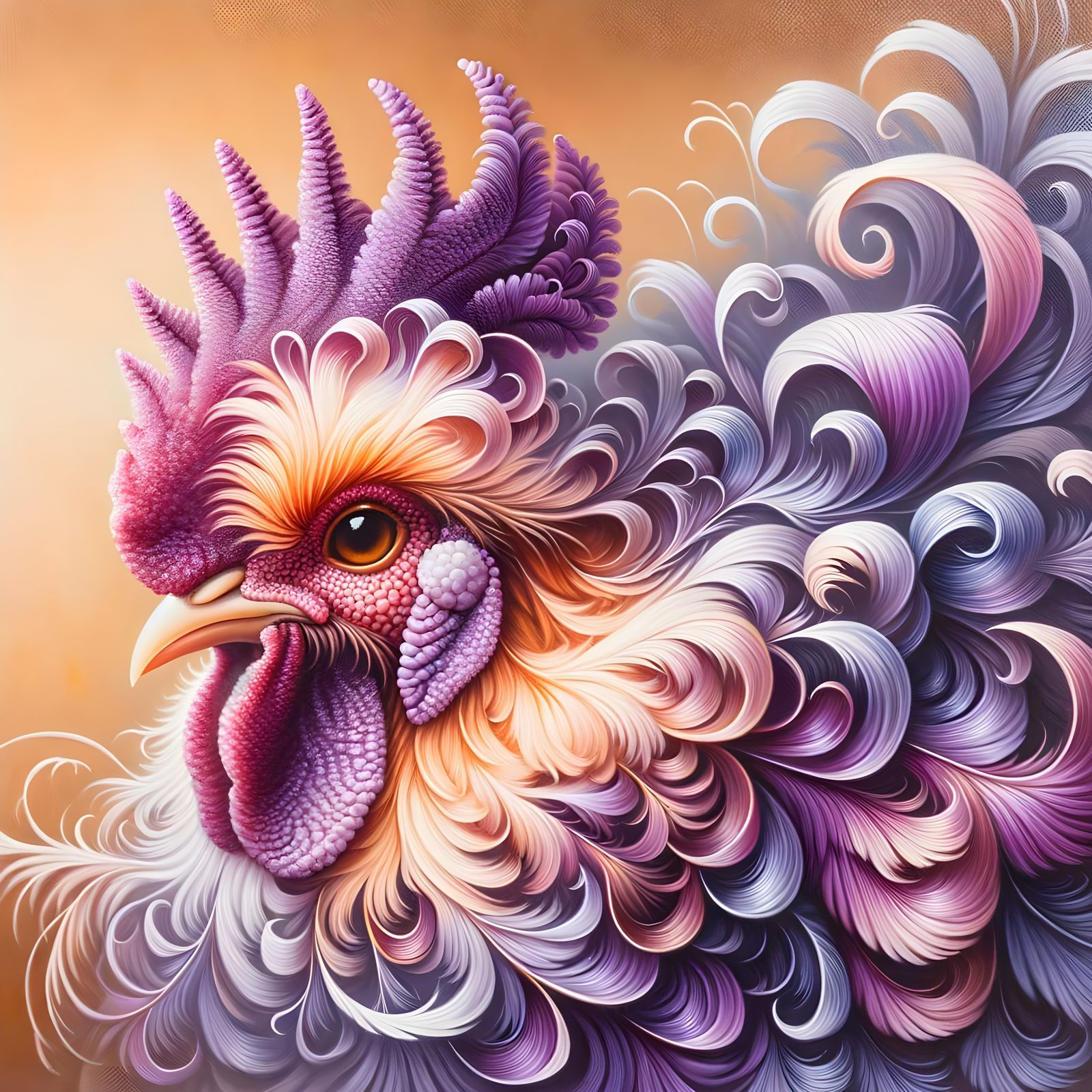 Elegant Chicken in Lavender Feathers