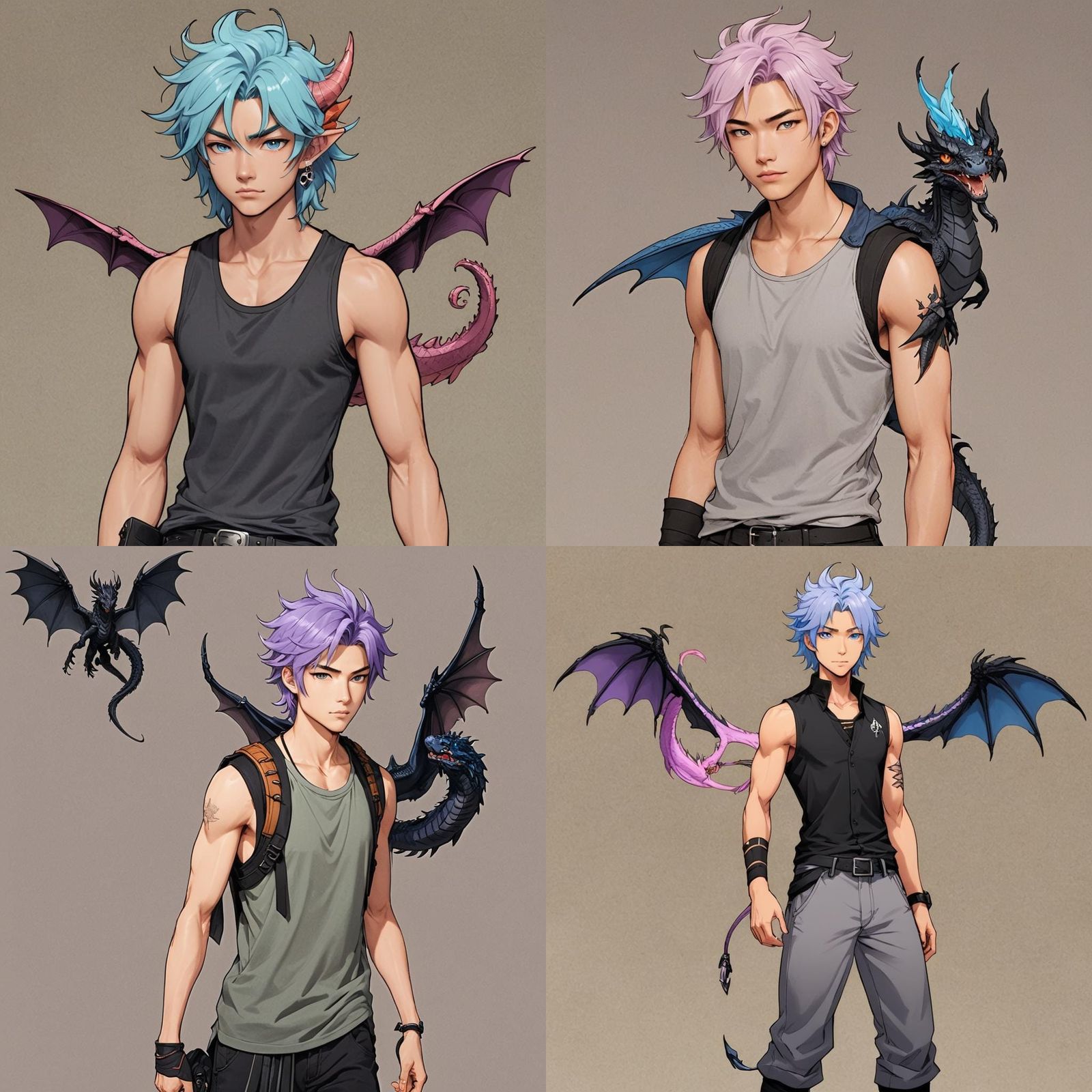 Dragon-Human Character Portrait: Chow with Mullet