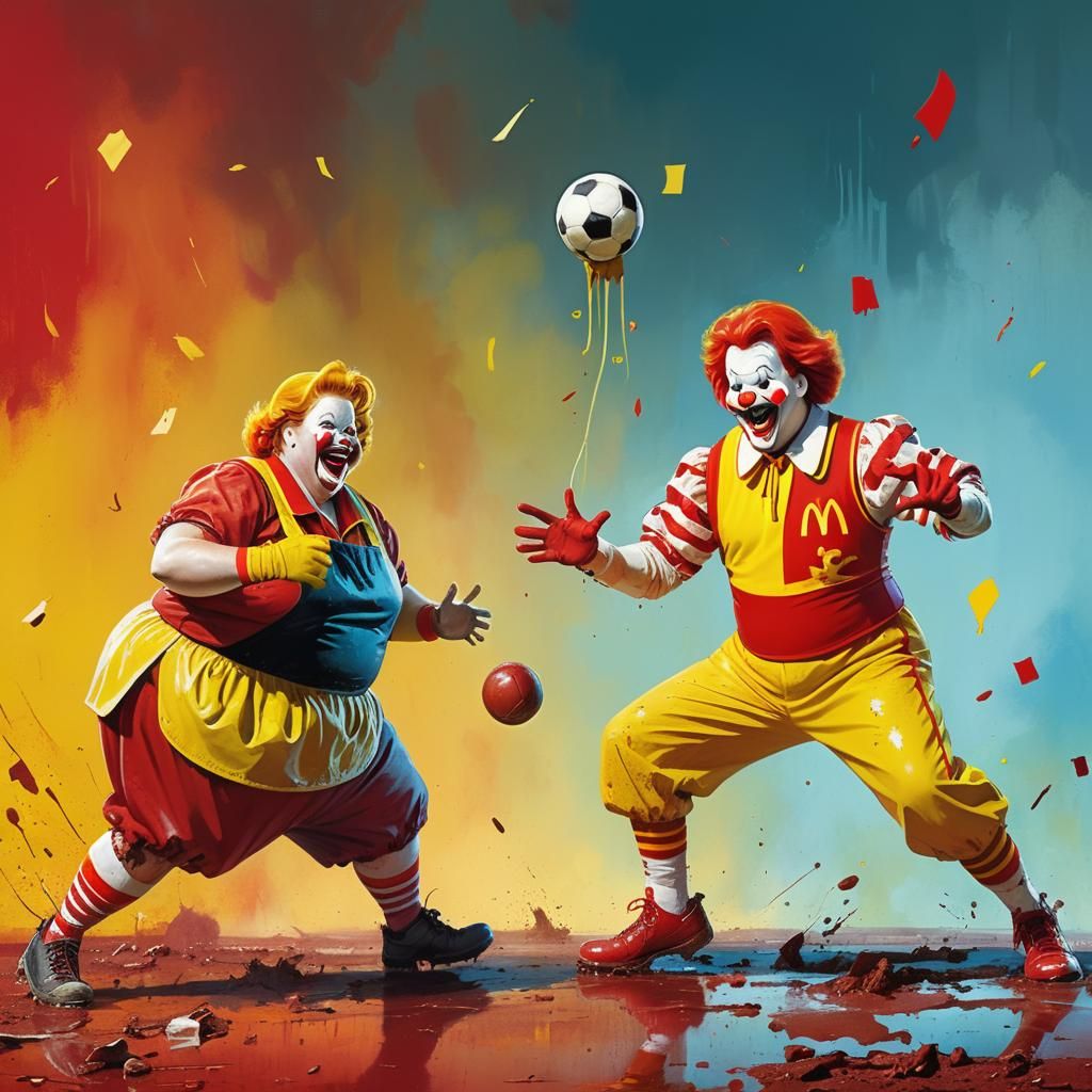 Ronald McDonald Confronts Angry Woman: Cartoon Style