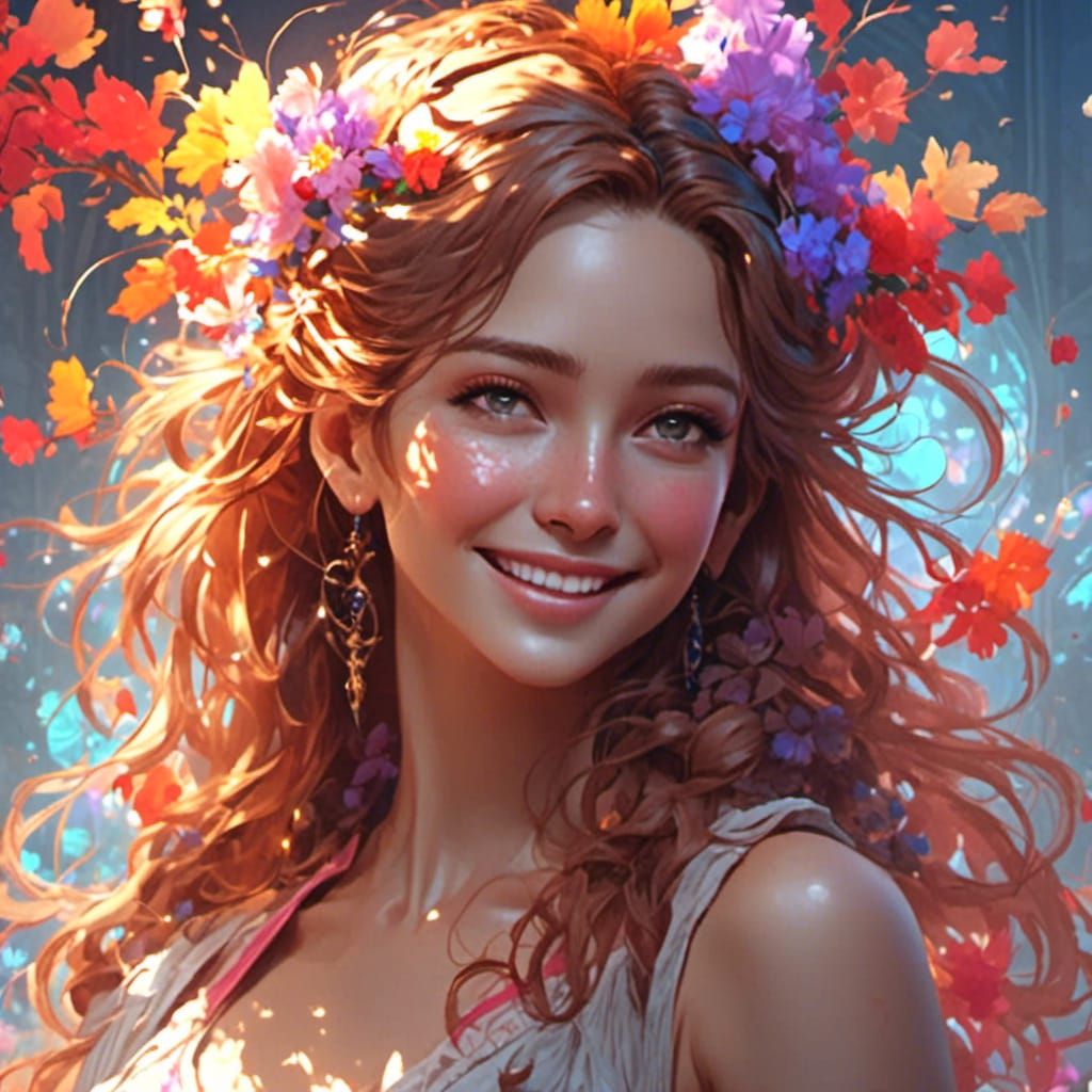 Beautiful Woman Portrait with Dynamic Lighting