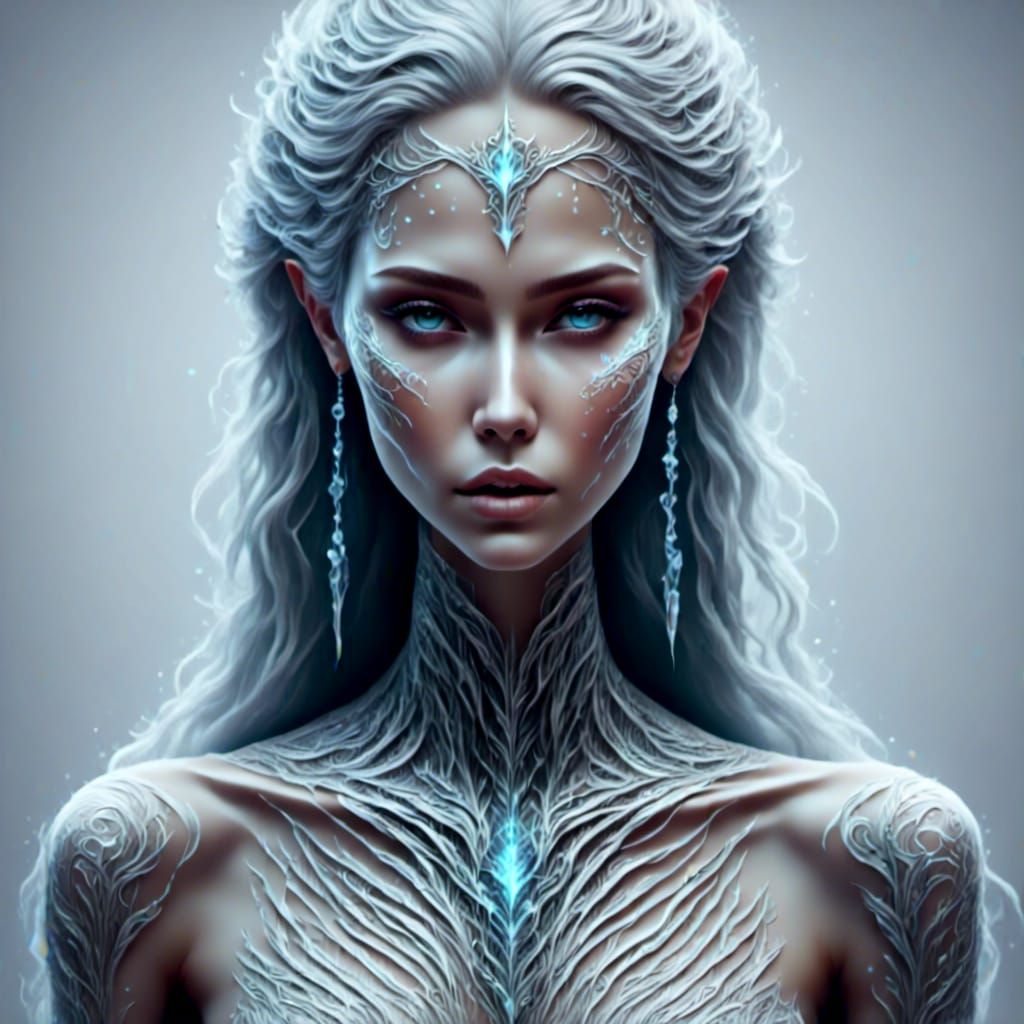 Abstract Digital Art with Textural 3D Elements