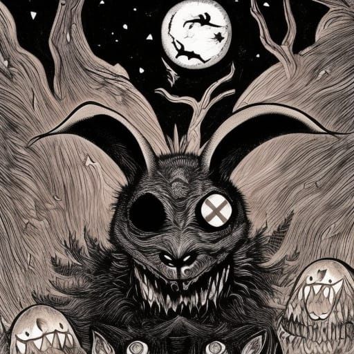 Apocalyptic Rabbit Abomination under an Evil Moon