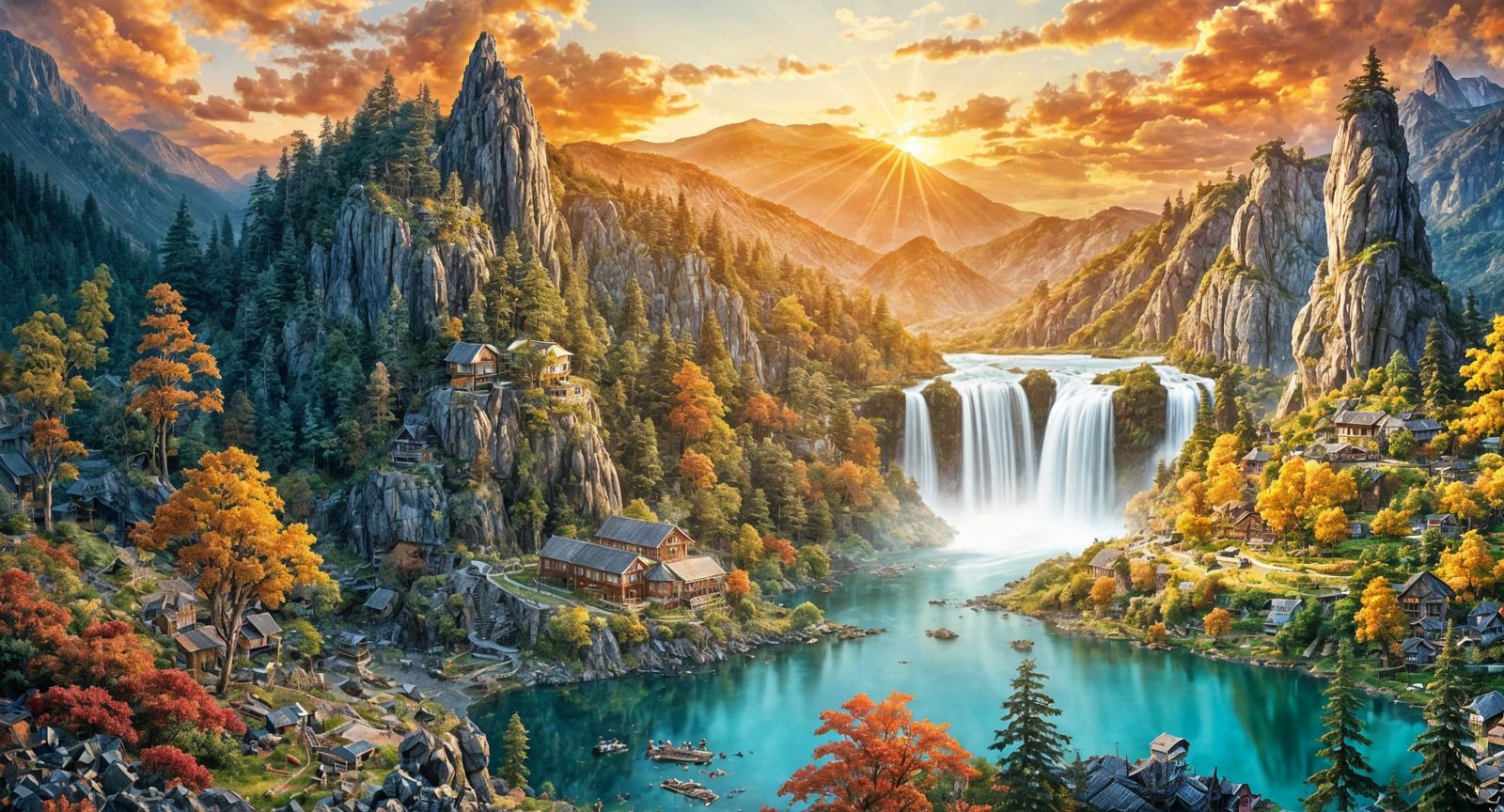 Abandoned Mining Town: Watercolor Fantasy