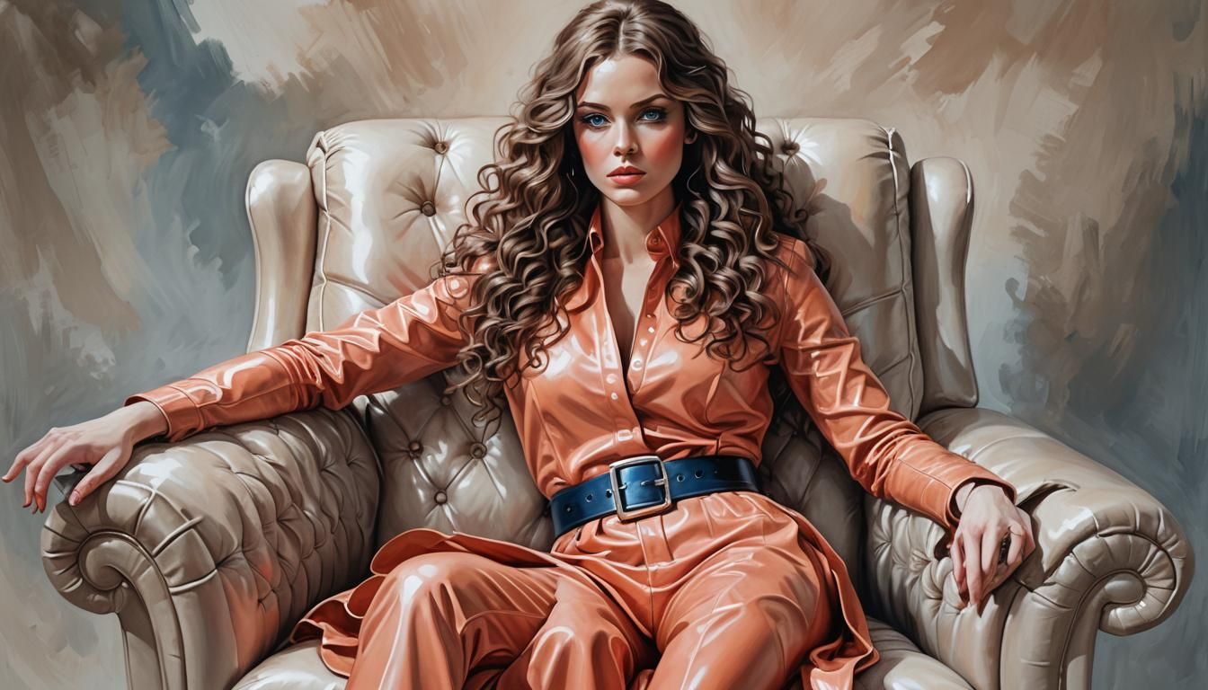 Beautiful Woman in Acrylic Illustration Art, Vivid Colors