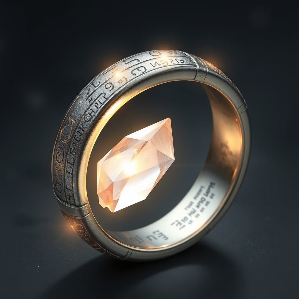 Ethereal Silver Ring, Starmetal and Crystal, Celestial Reson...