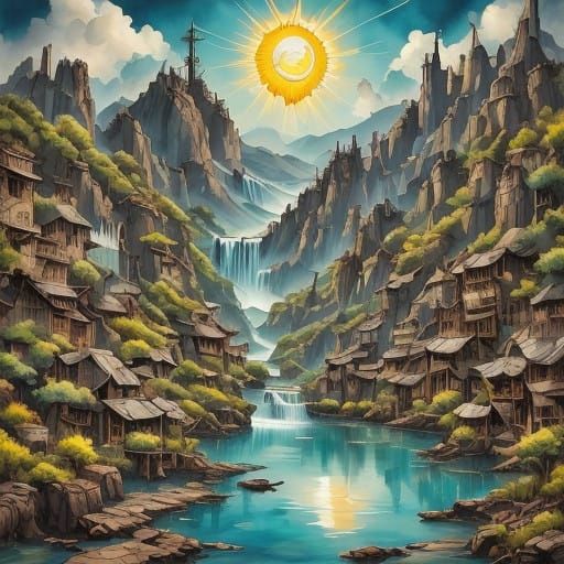 Steampunk Android Girl Amidst Vibrant Cityscape