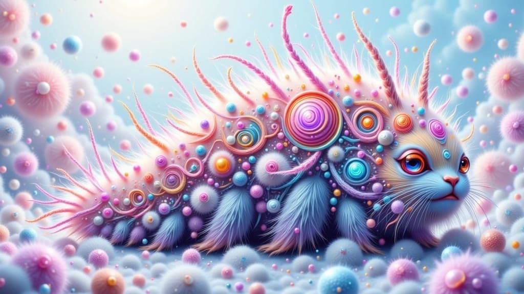 Enchanted Caterpillar with Swirling Patterns