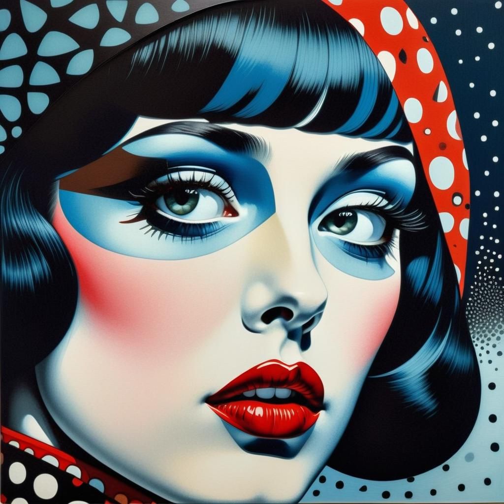 Kusama-Inspired Portrait in Cubist Gothic Style