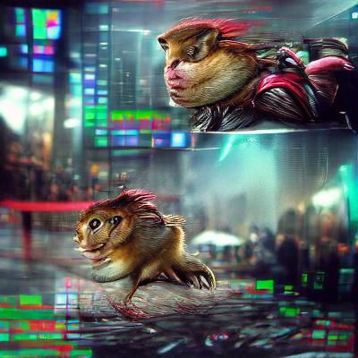 Cyberpunk Chipmunk in Travolta Style