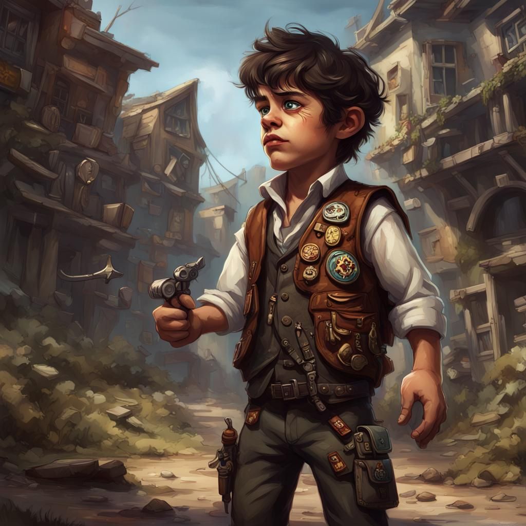 Child Winston: Precocious Troublemaker in Detailed Matte Pai...