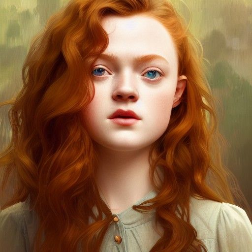 Sadie Sink Portrait in Hyperdetailed Digital Art