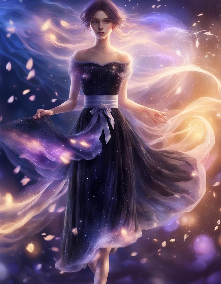 Fantasy Girl in Flowing Dress Concept Art