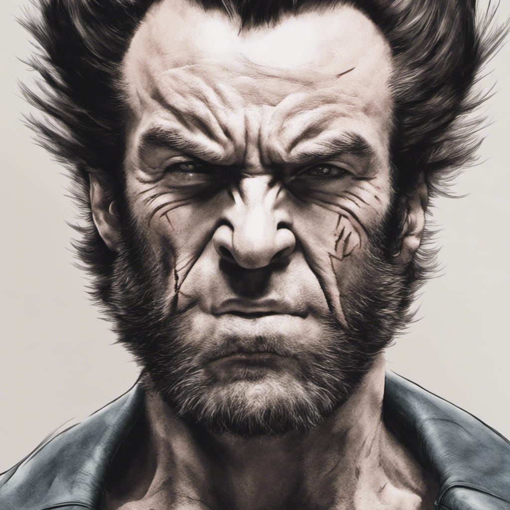 Wolverine Portrait in Comic Book Style