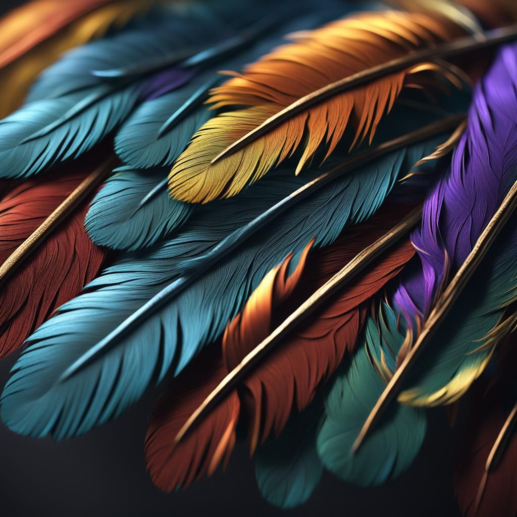 Detailed Feather Close-Up: Fantasy Concept Art