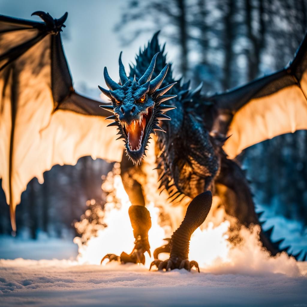 Fierce Winter Dragon in Ultra-High Definition