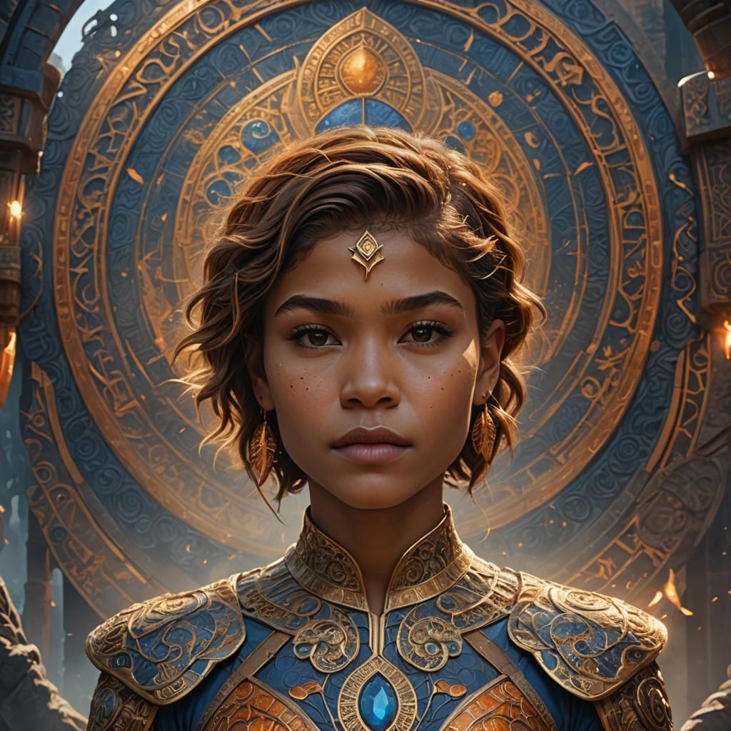 Mystical Realm Portrait of a Heroic Woman