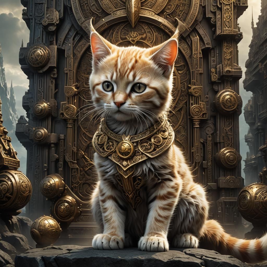 Viking Kitten Exploring New World: Cinematic Masterpiece