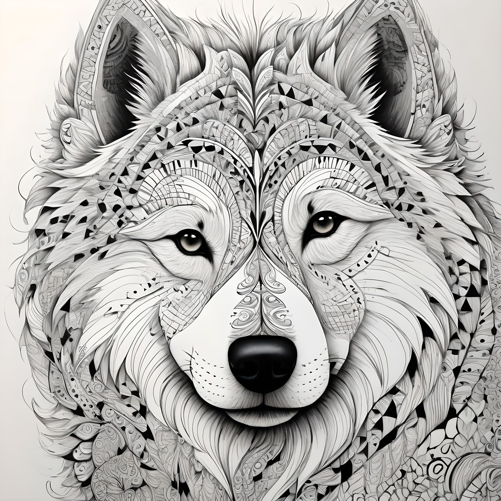 Samoyed zentangle pattern